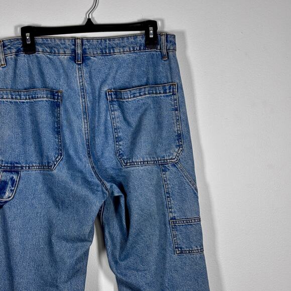 ASOS Design Double Knee Denim Baggy Jeans Worker Pants W 32" L 32" Like New - Picture 6 of 16